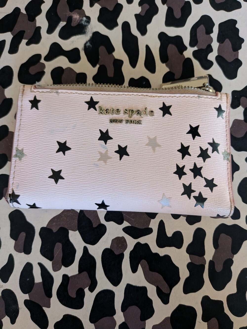 Kate Spade Staci Large Slim Bifold Wallet Twinkle Star Pink Multi